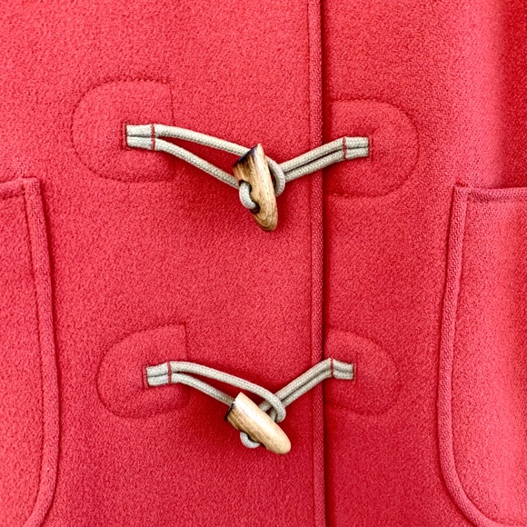 J. Crew Wool Blend Duffel Coat with Wooden Toggles (red/orange) - Picture 6 of 8